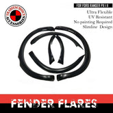 SLIM FENDER FLARES SUIT FORD RANGER PX I II 2012-2018 BLACK FRONT ONLY